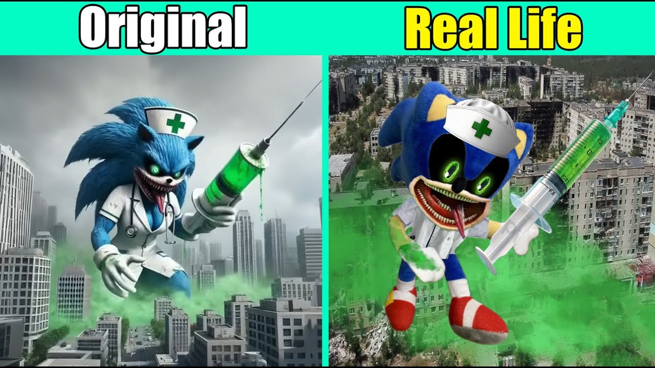GIANT SHIN SONIC Destroys the CITY - Sonic The Hedgehog 3 Animation | Sonic Original vs Plush Toys