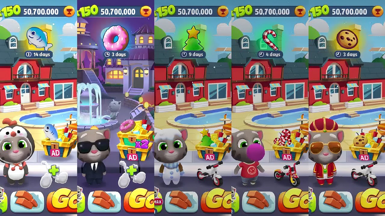 Talking Tom Gold Run all events all Tom outfits unlocked Gameplay Android ios 