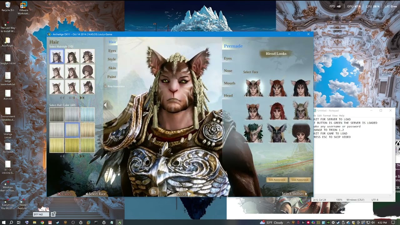 ArcheAge Emulator VMware Server+Client Setup
