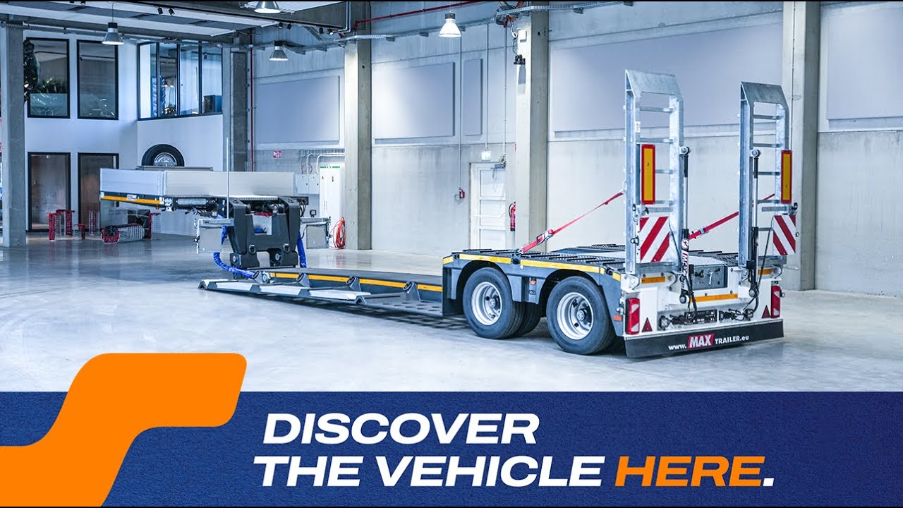 MAX Trailer - MAX510 extendable lowbed trailer w/ 2 steered axles & single ramps