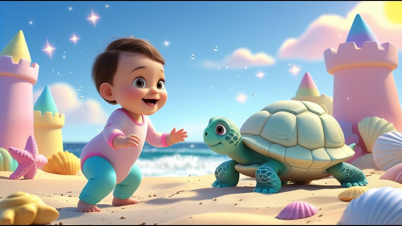 Tiny Turtles on the Beach + More | Fun Ocean & Nature Nursery Rhyme for Toddlers