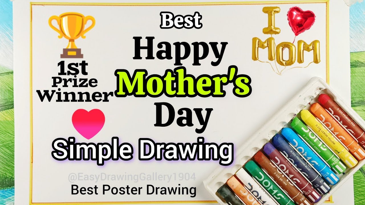 Happy Mother's Day poster| Happy Mother's Day Drawing| Mother's day card making| Happy Mother's Day