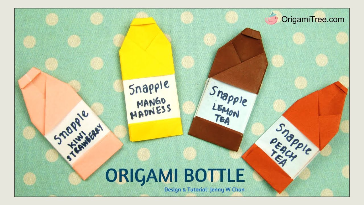 Origami Bottle | Snapple Inspired | Easy Paper Crafts | Summer Crafts