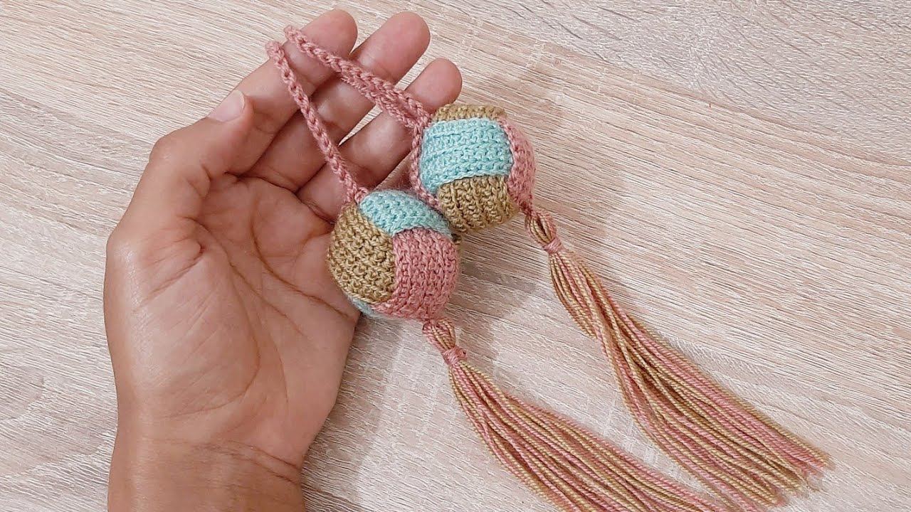 كروشيه كرات للتزيين/ حامل مفتاح/ crochet key holder/ dragon boat festival gifts/ crochet safety ball