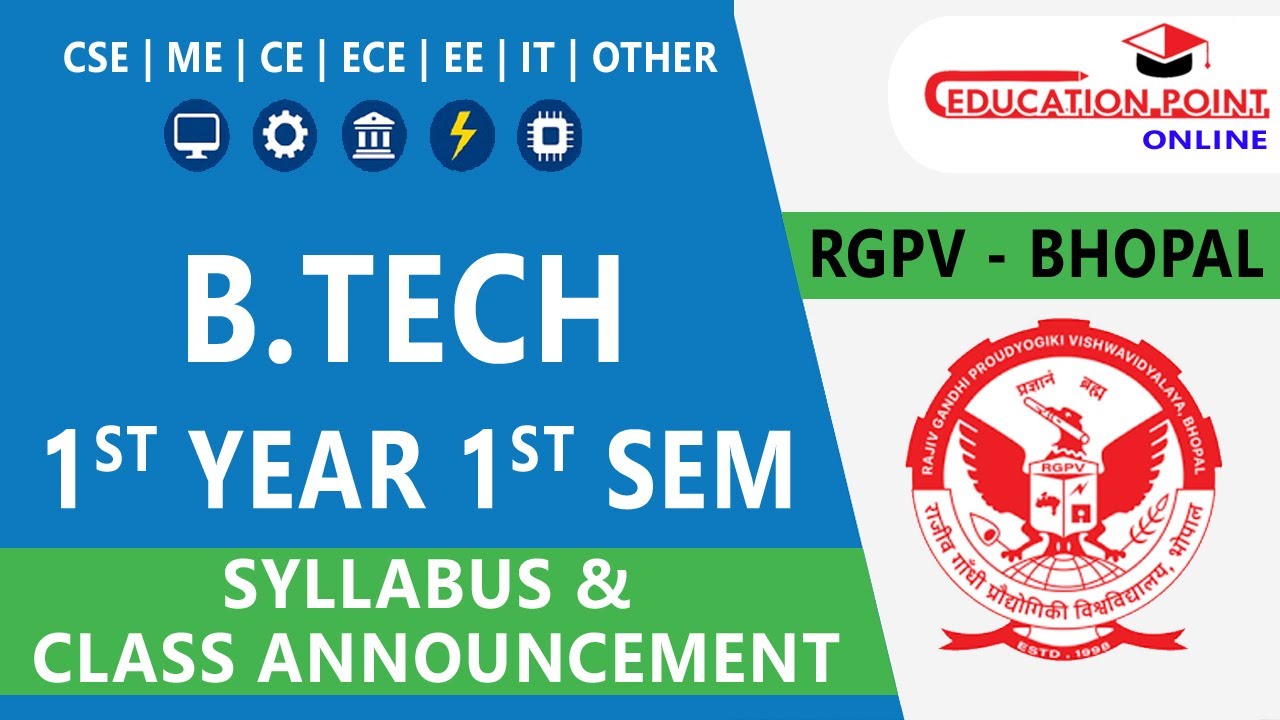 RGPV B.Tech 1st Year 1st Semester Syllabus | All Branches | Complete Subject List & Guide 2025
