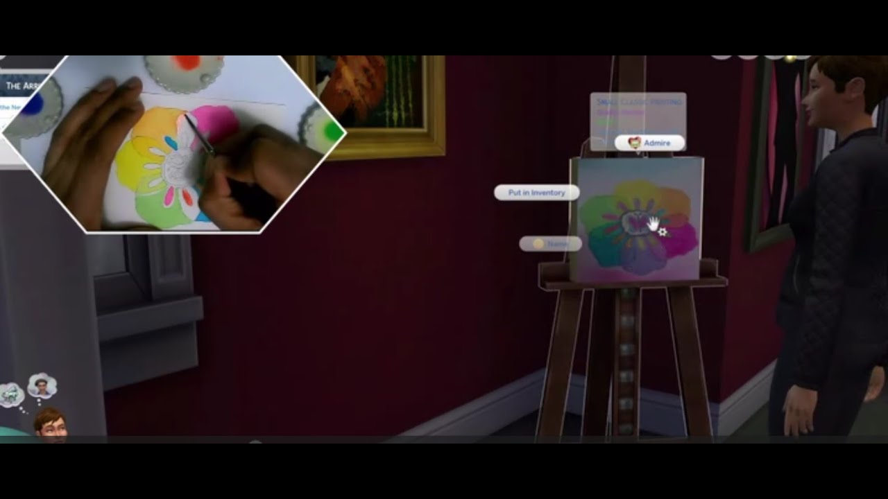 Sims 4 -  Ep 5 Rags to Riches Watercolor Painting - Color Wheel Flower