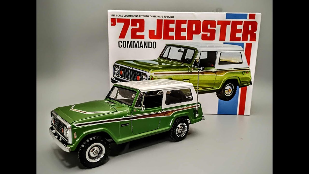 1972 Jeep Jeepster 4wd 1/25 Scale Model Kit Build How To Assemble Paint Decal Using Acrylic Markers