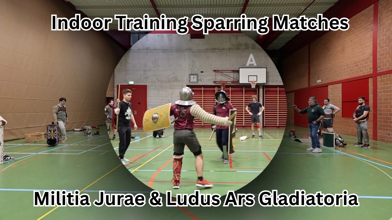 Indoor Gladiator Training - Combat, Fight and Sparring as Provocator, Murmillo, Hoplomachus