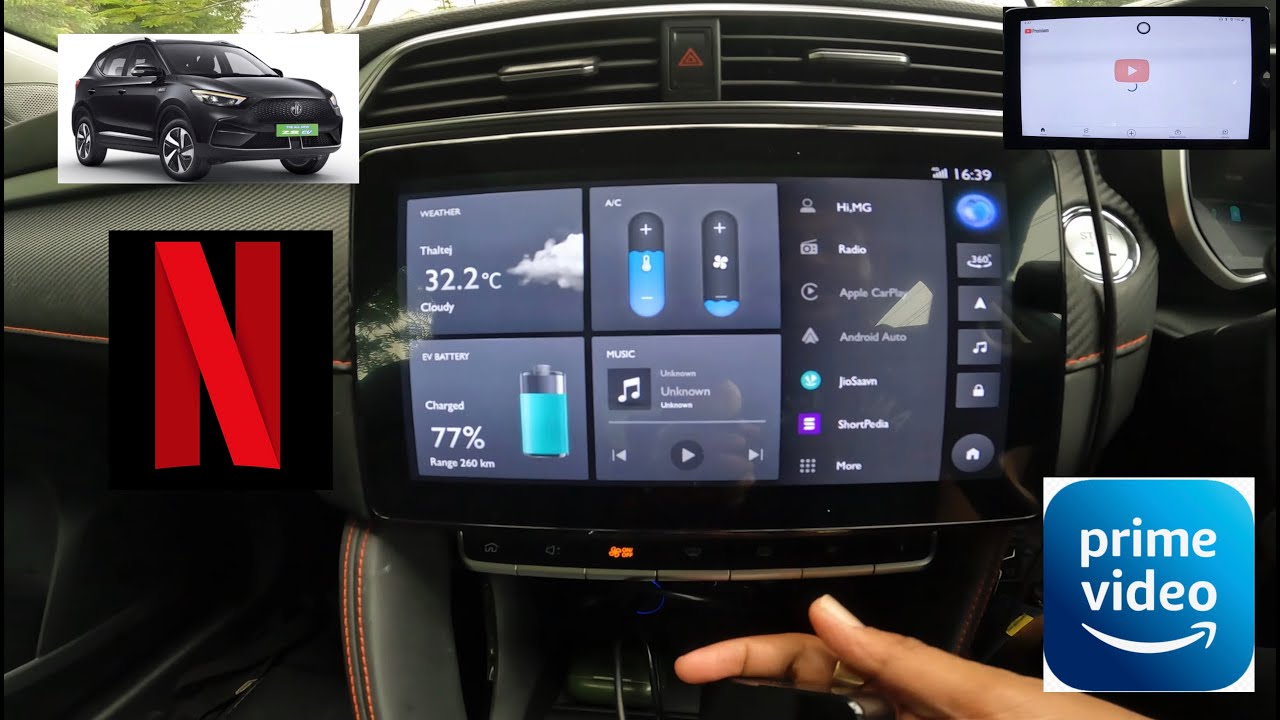 USE YOUTUBE IN CAR STERIO #mgzsev2022 #YouTube #netflix #primevideo #ev #mgev #electric #carstereo