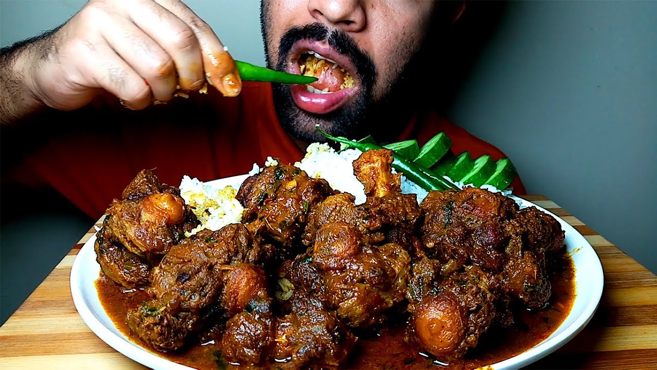 SPICY BEEF BONE || RICE WITH CHILLI EATING SHOW|||#HungryPiran