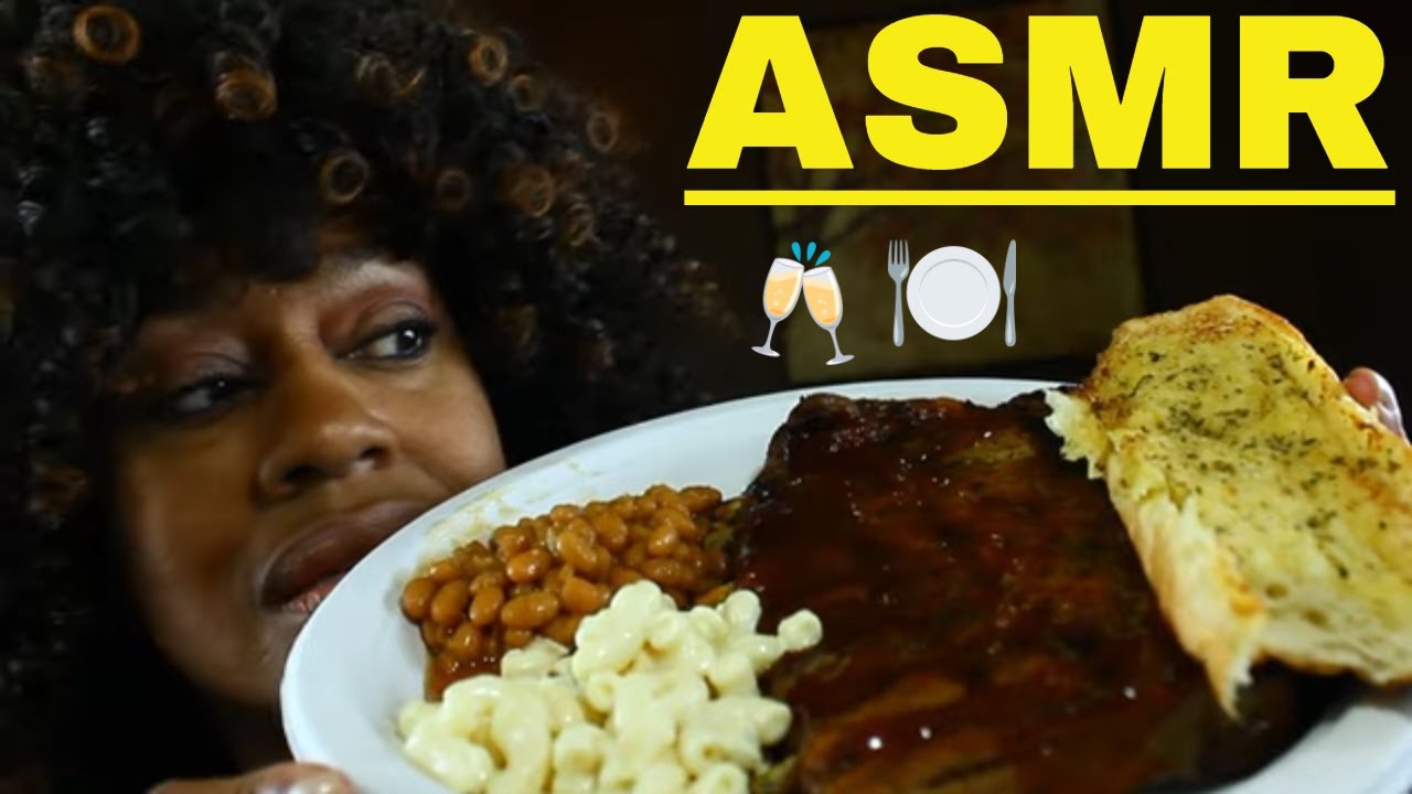 ASMR Eating Finger Licking Ribs 🥂🍖👅 Triggers Lip Smacking Eating Sounds