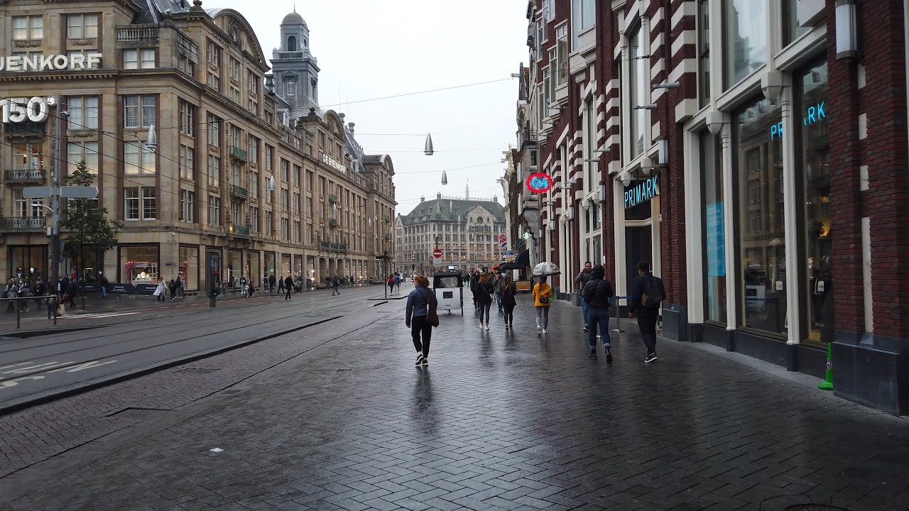 Walking in Rainy Amsterdam | 🌫️ City Centre | 4K60