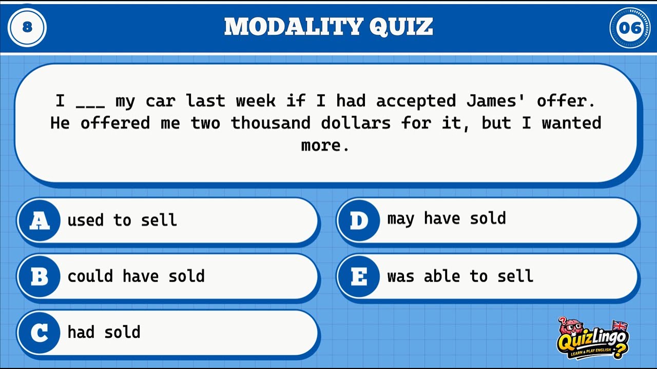 Modality Quiz | English Grammar Challenge | 53 Questions | 10 Seconds Each