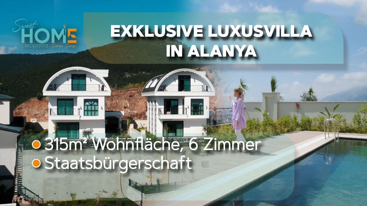 🏠Exklusive Luxusvilla in Alanya Kargicak📐315m² Wohnfläche, 6 Zimmer,🌊