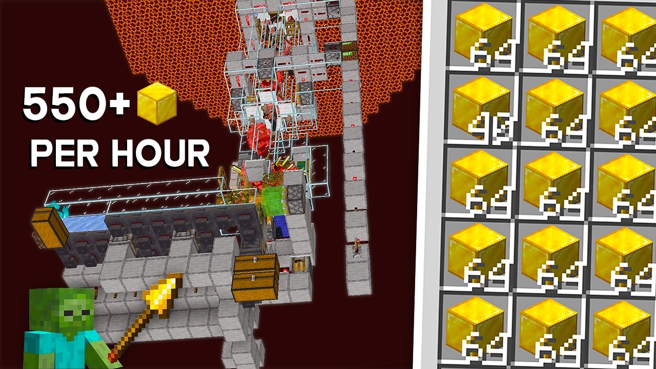 BEST Gold Farm Minecraft Java 26.2 | 550+ Gold Blocks/Hour! (Spear + Looting III)