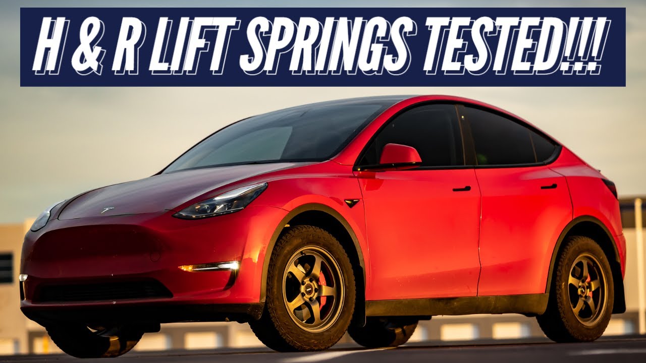 Steven tests out the Tesla Model Y H&R Lift springs with his Tein EnduraPro Plus shocks!!!!!!!!