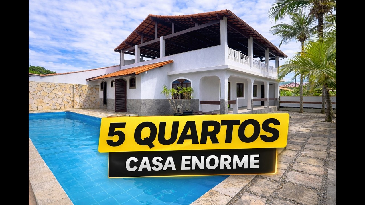 CASA ENORME com 5 QUARTOS + PISCINA em MARICÁ | 420m² por R$ 790 mil - 1104