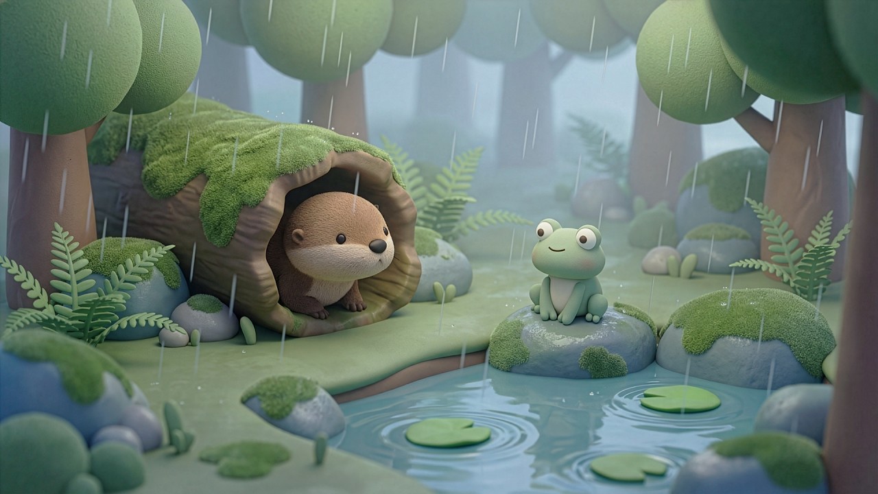 Drizzly Woods, Sheltering in a Tree Hollow | Calm Work Music to Settle In