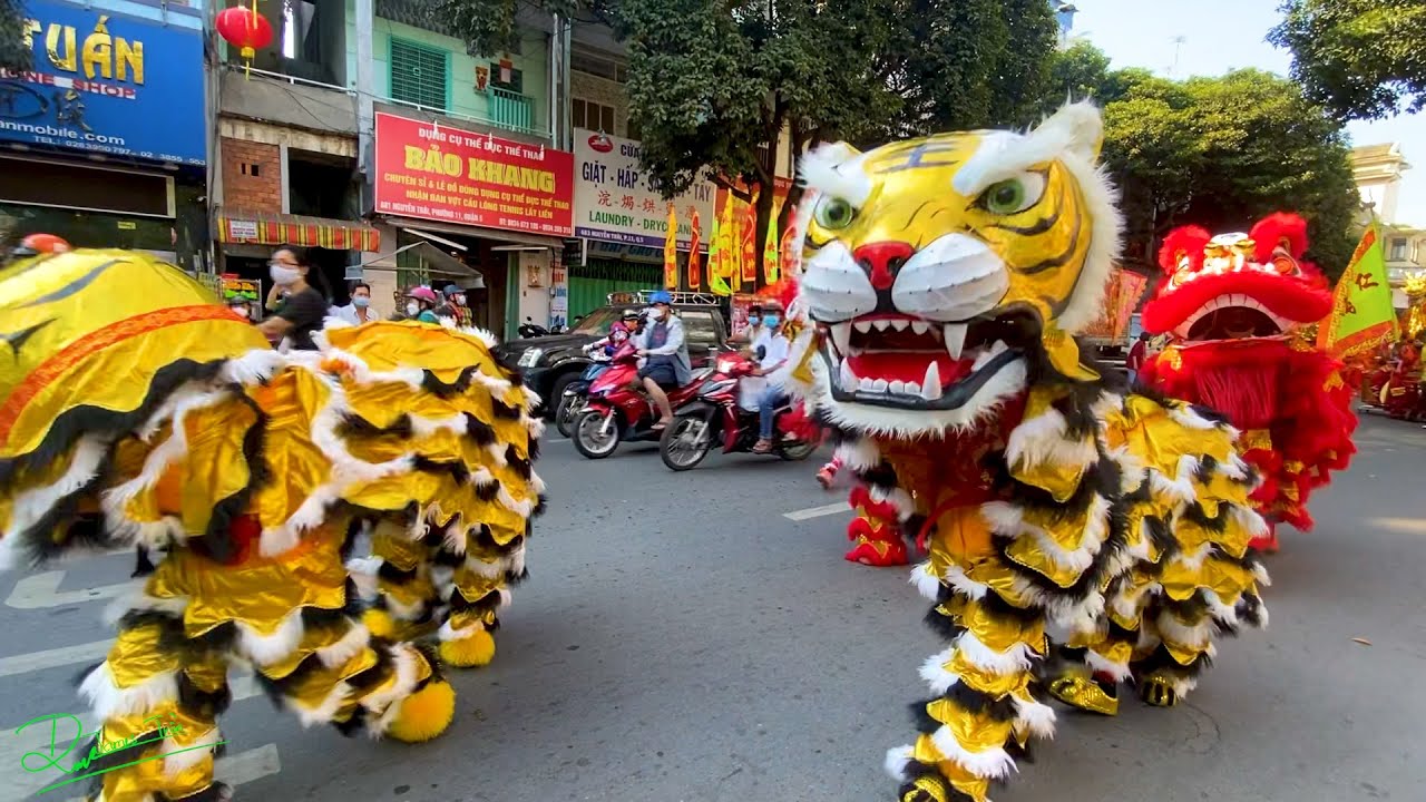 Múa Lân 29 Tết 2022 LSR Nhơn Nghĩa Đường Múa Cọp cúng Chùa diễu hành Lân Sư Rồng