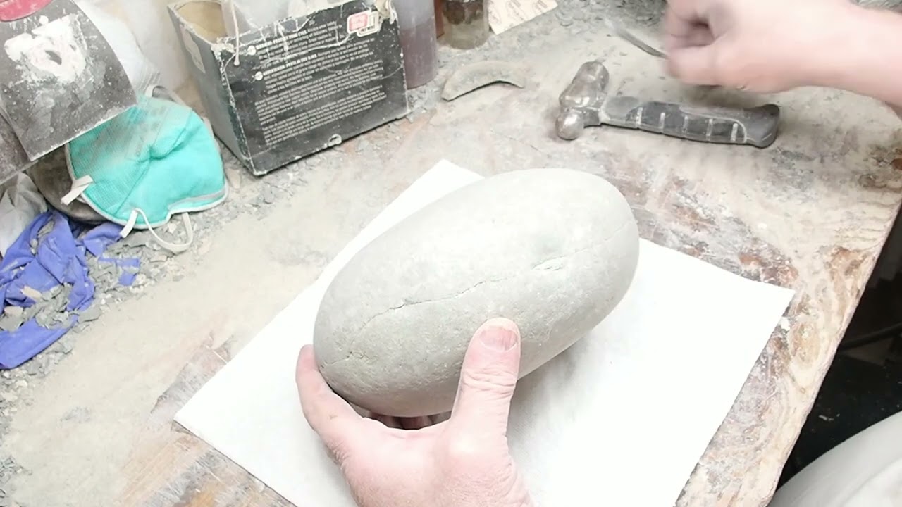 New Zealand Crab Concretion Split Open With Chisle!!!