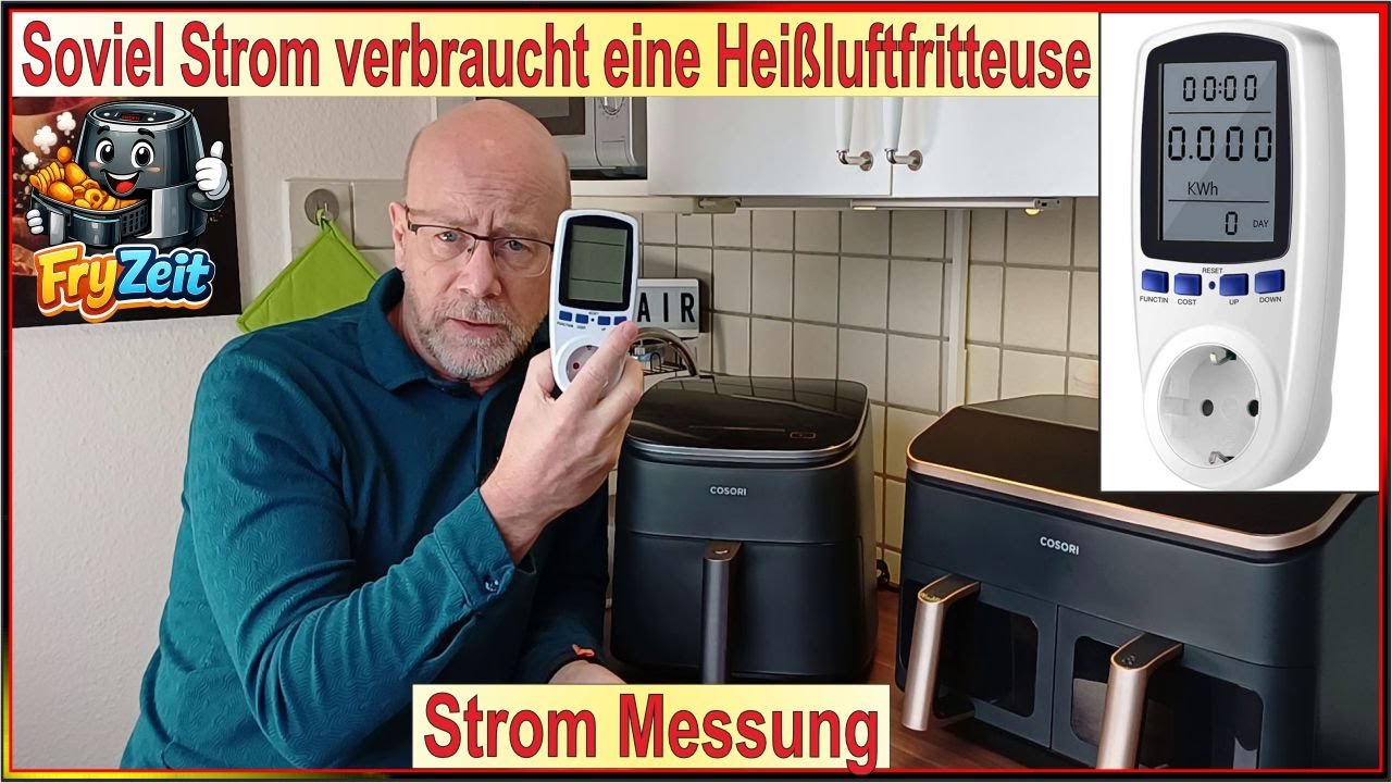Soviel Strom verbraucht eine Heißluftfritteuse ♨️ Airfryer Stromverbrauch🔌Messung & Kosten 💸