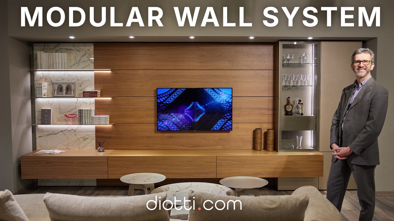 Modular designer WALL SYSTEM with a TV | Discover Replay 08