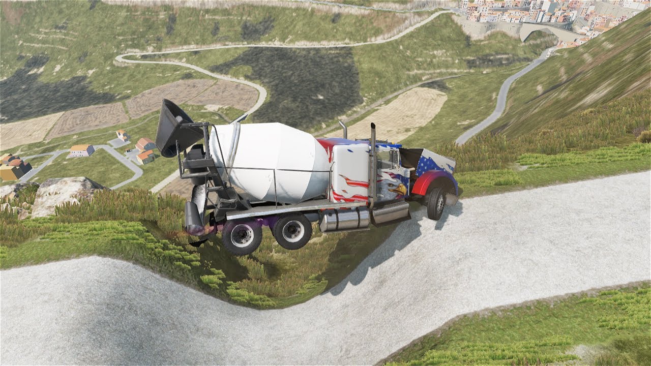 Mobil Kecelakaan Vs Lubang Jatuh Ke Jurang Mobil Rusak Hancur Terguling Beamng Drive Crash Games