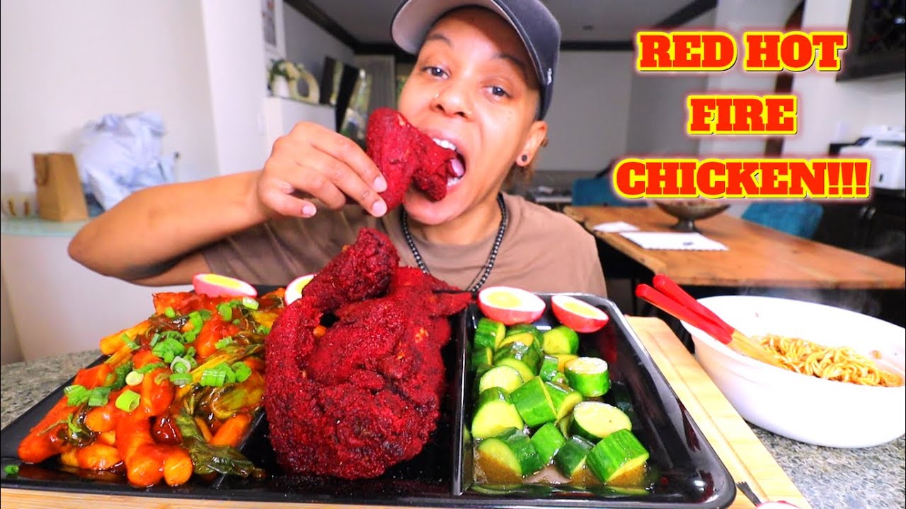 RED HOT EXTRA SPICY FIRE FRIED CHICKEN WINGS MUKBANG!!!