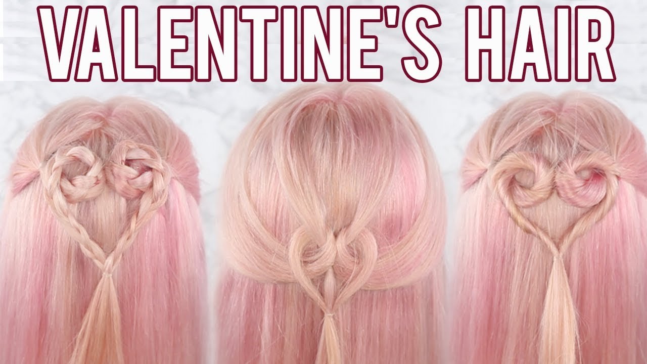 Valentine's Day Hair Tutorial | 3 Half up Heart Hairstyles