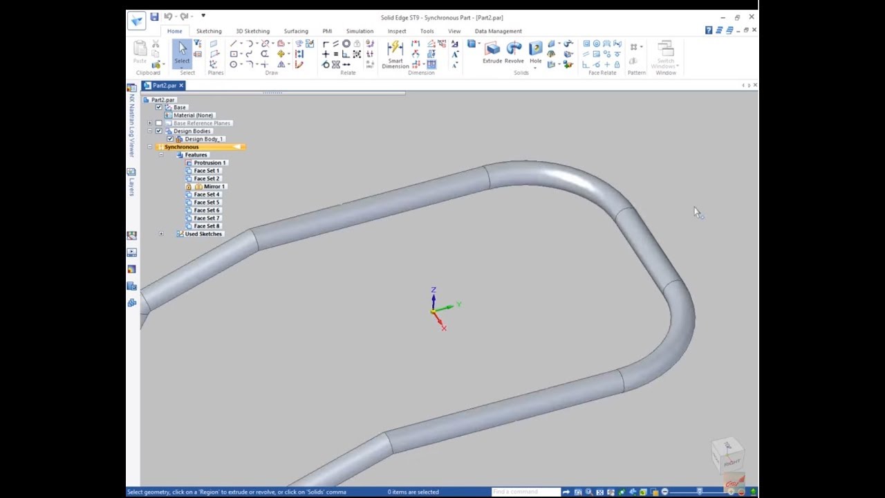 Tube forming in Solid Edge (Magic) -Uploader Cadx