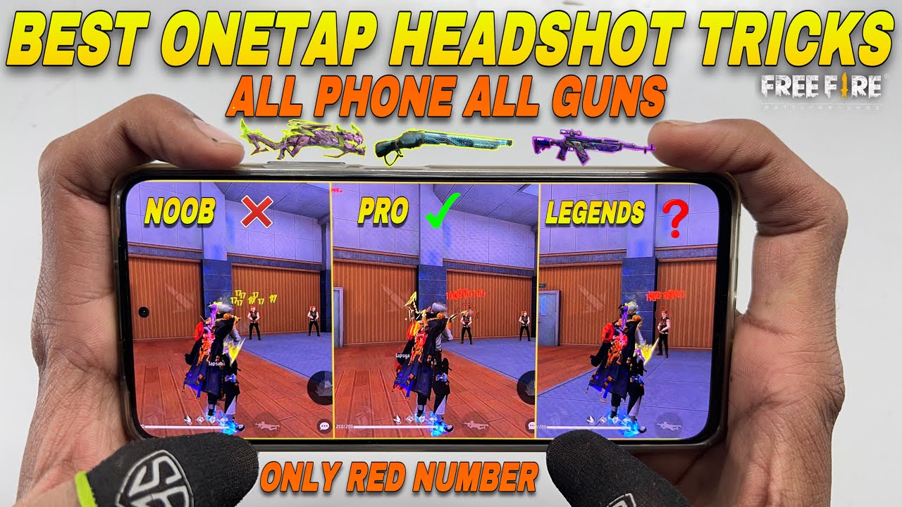 Free fire one tap headshot tips and tricks setting, sensitivity, HUD, mobile setting with handcam