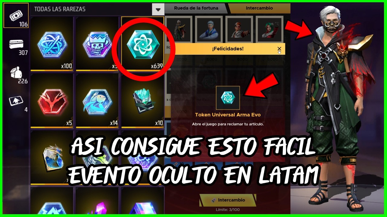 ¡Bonus de RECARGA! 100 Tokens EVOLUTIVOS GRATIS! CONSIGUE TOKENS EVO y SKIN GRATIS RULETA DE SUERTE