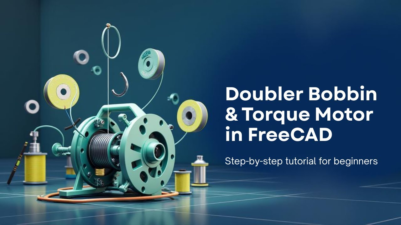 FreeCAD Tutorial: Create a Doubler Bobbin & Torque Motor with Animation (Beginner-Friendly)