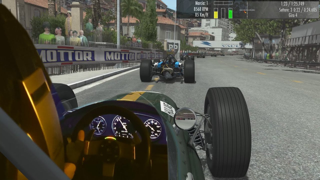 rFactor 2: Brabham BT20 - Race at Monaco '66 - AI 120% [Real Wheel Overlay]