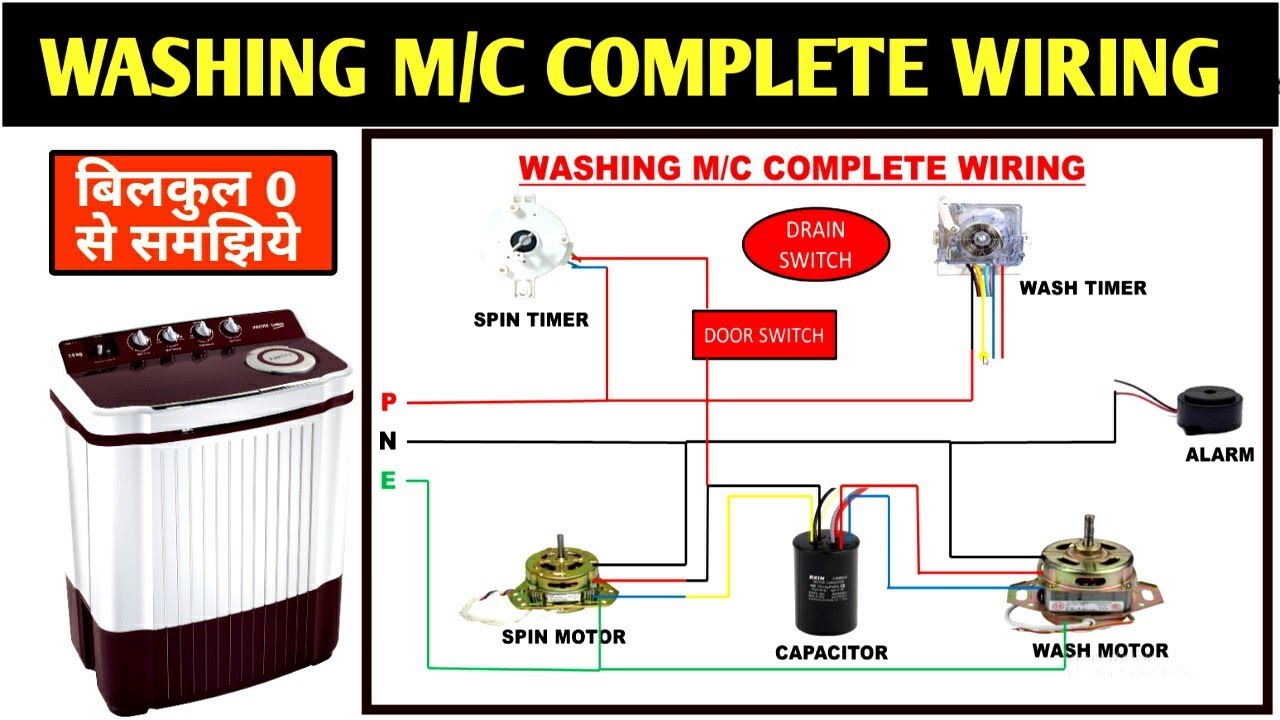 WASHING MACHINE COMPLETE WIRING STEP BY STEP! WASHING MACHINE WIRING