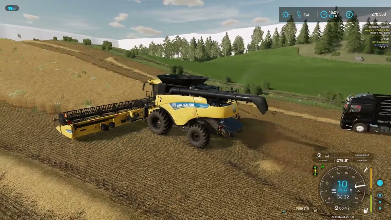 Farming simulator 2022 Bölüm 1 ( aslında değil ) biçerdöver 4k video tarla biçimi kamyon tır