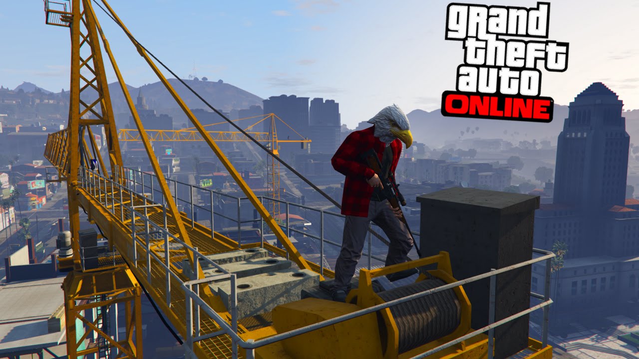 GTA V - Online - Arranjando TRETAS Em Cima de Um GUINDASTE!