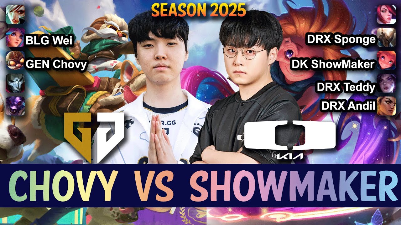 GEN Chovy vs DK ShowMaker - Chovy CORKI vs ShowMaker ZOE Mid - Patch 25.08 KR Ranked | lolrec