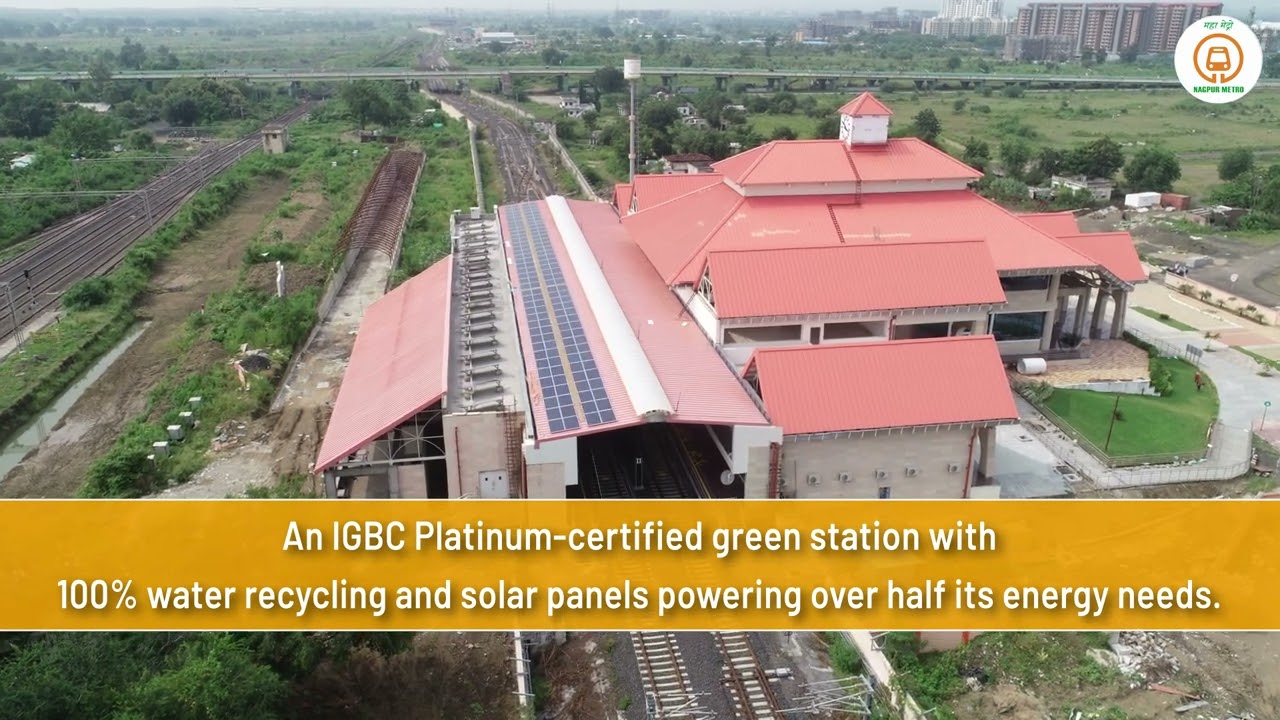 Khapri Metro Station &mdash; the perfect blend of vintage design and green innovation.