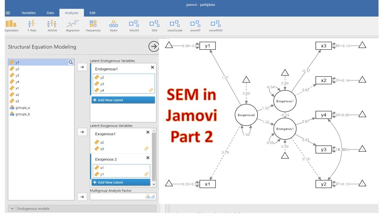 Моделирование структурных уравнений с использованием Jamovi | Часть 2