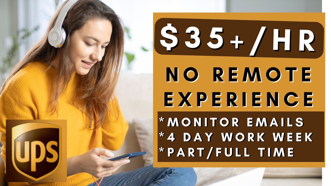 UPS is Hiring Remote plus No Remote Experience Work From Home Jobs 2026 (Part/Full Time, 4 Day Week)