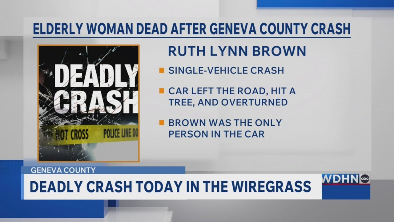 Elderly woman dead after Geneva County crash