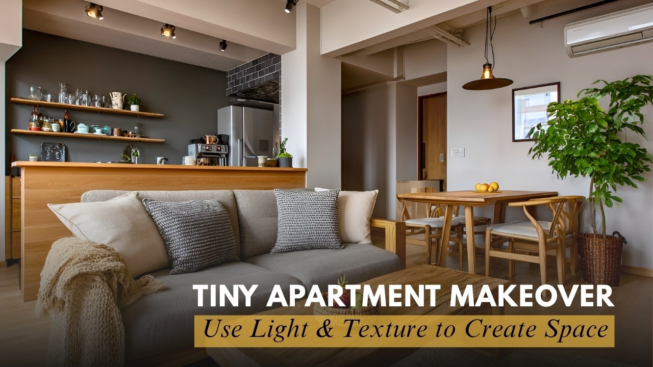 Small Apartment Makeover : Using Raw Textures and Light to Create Zones
