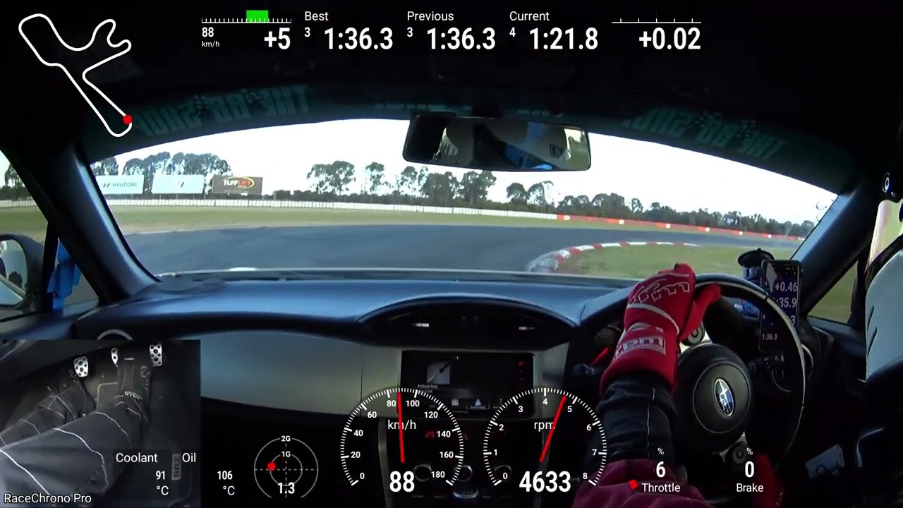 Subaru BRZ attacking final session at Aus Time Attack - Winton Raceway