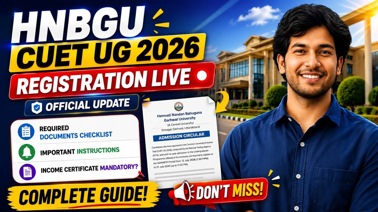 HNBGU CUET UG Registration 2026 Live 🚀 | BA, BSc, BCom, BBA | Complete Registration Guide