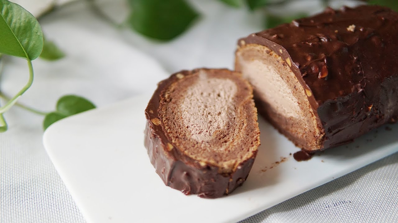 非常详细的蛋糕卷配方与制作过程，巧克力脆皮卷，梦龙卷 Chocolate crispy roll, dream Tornado