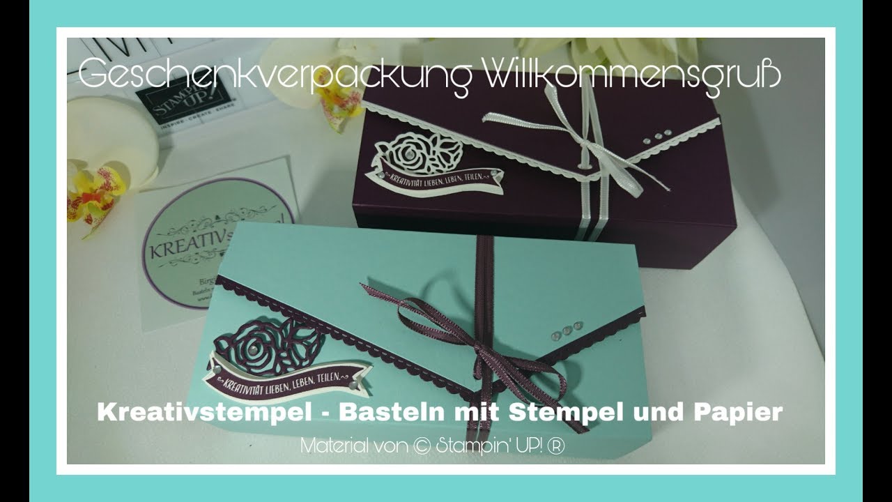 Große Geschenkverpackung Willkommengruß mit Stampin` UP!