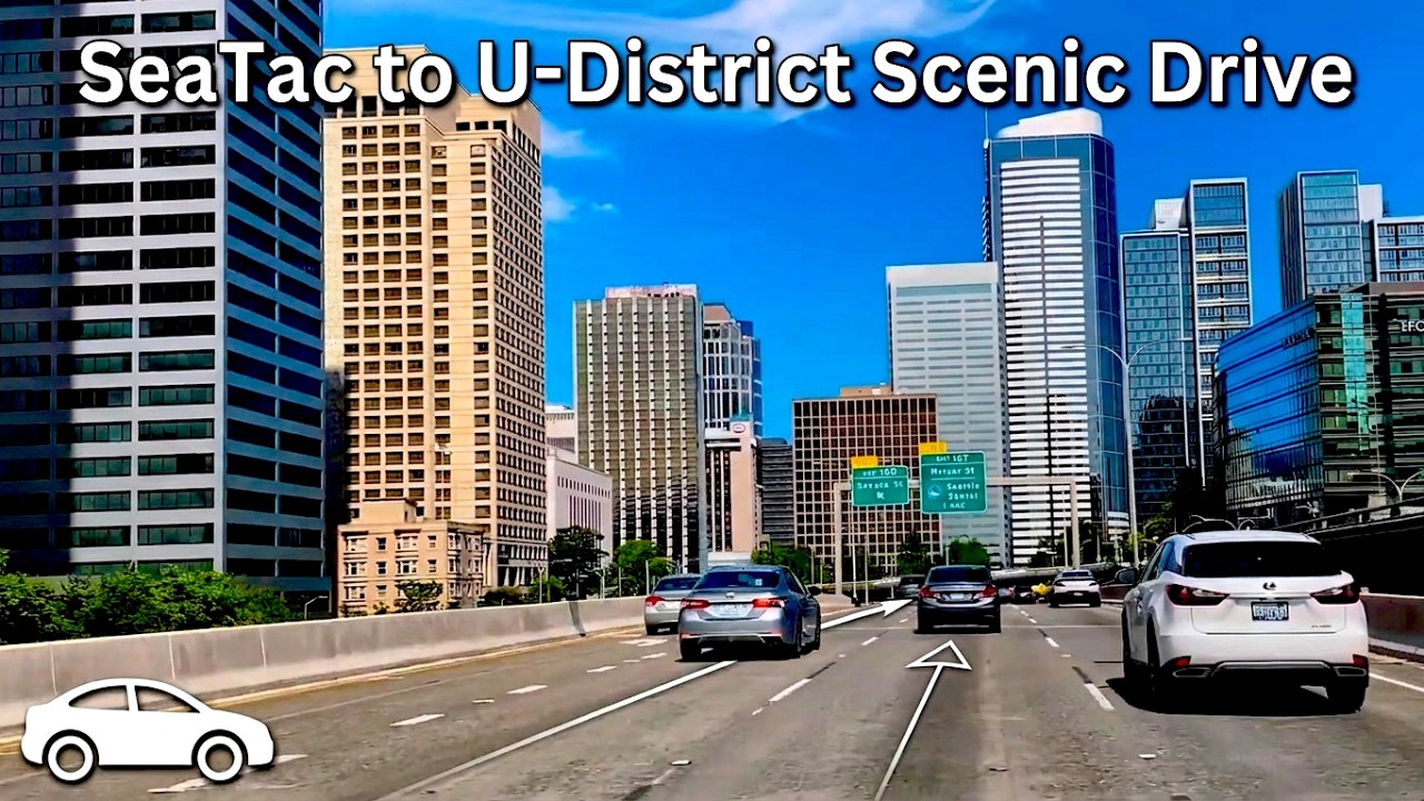 [4K] 🚗🌆 SeaTac to Seattle & University District | 4K Drive & Husky Stadium Tour