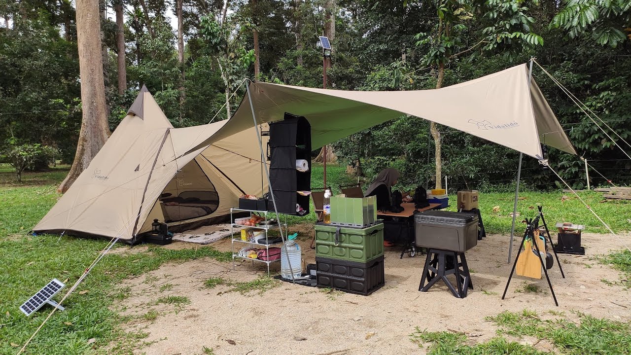 KHAKI VIDALIDO MX PRO DENGAN MONSTER TARP DI BERNAM NATURE HUT BY RICO JOURNEY