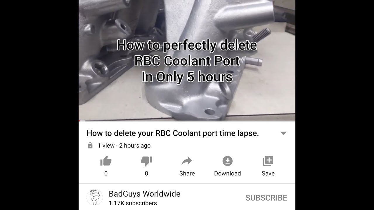 How to delete your RBC Coolant port time lapse.